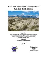 Weed and rare plant assessments on selected BLM ACECs