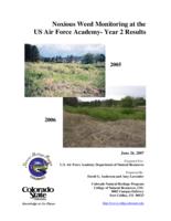 Noxious weed monitoring at the U.S. Air Force Academy : year 2 results