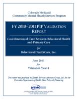 Coordination of care between behavioral health and primary care for Behavioral HealthCare, Inc