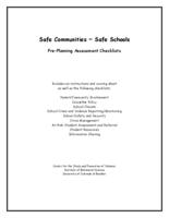 Safe communities, safe schools pre-planning assessment checklists