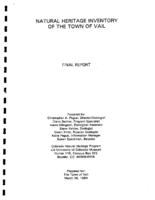 Natural heritage inventory of the town of Vail : final report
