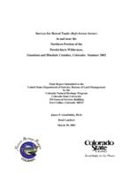 Surveys for boreal toads (Bufo boreas boreas) in and near the northern portion of the Powderhorn Wilderness, Gunnison and Hinsdale counties, Colorado, summer 2002 : final report submit