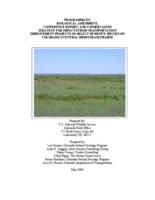 Programmatic biological assessment, conference report, and conservation strategy for impacts from transportation improvement projects on select sensitive species on Colorado's central shortgrass prair