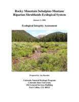 Rocky Mountain subalpine-montane riparian shrublands ecological system : ecological integrity assessment