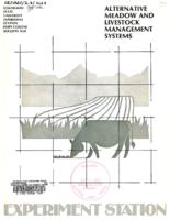 Alternative meadow and livestock management systems : a comparison of forage and livestock production with an economic analysis