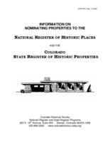 Information on nominating properties to the National Register of Historic Places and the Colorado State Register of Historic Properties