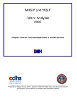 MHSIP and YSS-F factor analyses 2007 : a report from the Colorado Department of Human Services