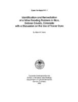 Identification and remediation of a mine flooding problem in Rico, Dolores County, Colorado, with a discussion on the use of tracer dyes