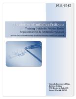 Circulation of initiative petitions : training guide for petition entity representatives & petition circulators : petition circulation procedures & avoiding potential fraudulent activities