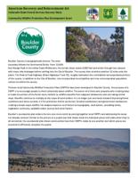 American Recovery and Reinvestment Act, Colorado State Forest Service success story. Boulder County