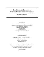 The economic benefits of historic preservation in Colorado : technical report