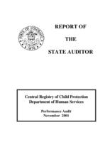 Central Registry of Child Protection, Department of Human Services : performance audit