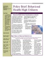Policy brief: behavioral health high utilizers