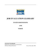 Job evaluation glossary : system definitions and terms