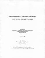 Routt and Moffat counties, Colorado, coal mining historic context