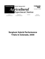 Sorghum hybrid performance trials in Colorado, 2009