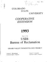 1993 report to the USDI Bureau of Reclamation, Grand Valley demonstration project