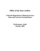Colorado Department of Human Services, state and veterans nursing homes performance audit