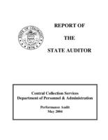 Central Collection Services, Department of Personnel & Administration performance audit