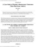 A case study of Florida's homeowners' insurance since Hurricane Andrew