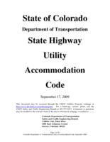 State highway utility accommodation code