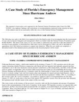 A case study of Florida's emergency management since Hurricane Andrew