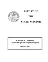 A review of Colorado's certified capital company program