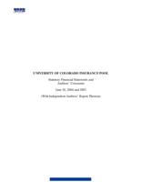 University of Colorado Insurance Pool : statutory financial statements and auditors' comments : June 30, 2004 and 2003, with independent auditors' report thereon
