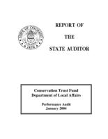 Conservation Trust Fund, Department of Local Affairs, performance audit