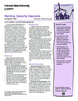Renting. Security deposits