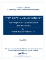Improving use and documentation of clinical guidelines for Foothills Behavioral Health, LLC