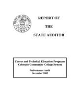 Career and technical education programs, Colorado Community College System : performance audit