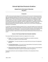 Colorado high school graduation guidelines : adopted by the State Board of Education May 2013