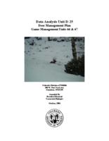 Data analysis unit D-25 deer management plan, game management units 66 & 67