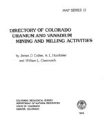 Map of Colorado uranium and vanadium mining and milling activities