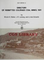 Map of permitted coal mines in Colorado as of August 1, 1981