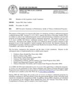 2005 executive summary on performance audits of Tobacco settlement programs