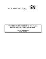 Western State College of Colorado, financial and compliance audit, fiscal year ended June 30, 2006