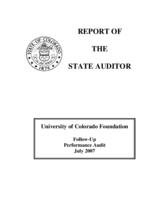 University of Colorado Foundation follow-up performance audit