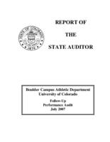 Boulder Campus Athletic Department, University of Colorado : follow-up performance audit