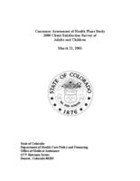 Consumer assessment of health plans study, 2000 client satisfaction survey of adults and children