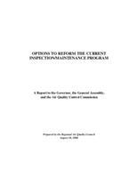 Options to reform the current inspection/maintenance program : a report to the Governor, the General Assembly, and the Air Quality Control Commission