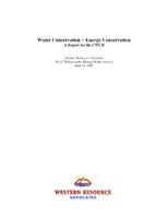 Water conservation = energy conservation : a report for the CWCB