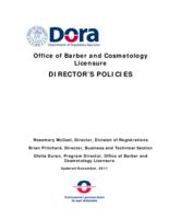 Office of Barber and Cosmetology Licensure director's policies