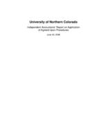 University of Northern Colorado independent accountants' report on application of agreed-upon procedures
