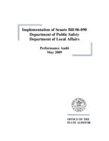 Implementation of Senate Bill 06-090, Department of Public Safety, Department of Local Affairs : performance audit, May 2009