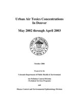 Urban air toxics concentrations in Denver, May 2002 through April 2003