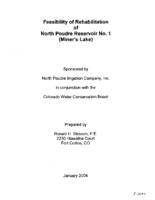 Feasibility of Rehabilitation of North Poudre Reservoir no. 1 (Miner's Lake)