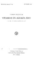 Further studies on vitamins in alfalfa hay