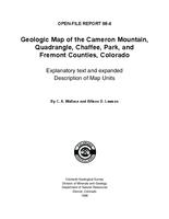 Geologic map of the Cameron Mountain quadrangle, Chaffee, Park, and Fremont Counties, Colorado